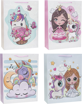 Zestaw torebek prezentowych Rozette Lux ze wzorem dziecięcym 34 x 26 x 4.7 cm 12 szt (5907354123223)