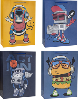 Zestaw torebek prezentowych Rozette Lux ze wzorem dziecięcym 33 x 26 x 3.5 cm 12 szt (5907354123445)