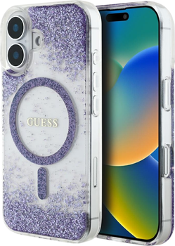Панель Guess Resin Gradient Glitter MagSafe для Apple iPhone 16 Purple (GUHMP16SRGRGEU)