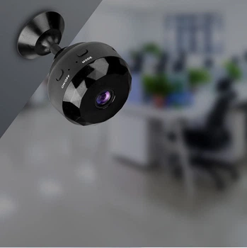 Беспроводная мини-камера WiFi FullHD с магнитным креплением цветная внутренняя с микрофоном для видеонаблюдения