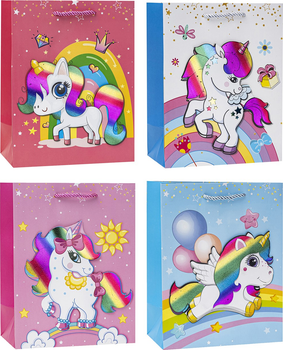 Zestaw torebek prezentowych Rozette Lux ze wzorem dziecięcym 34 x 26 x 4.7 cm 12 szt (5907354123575)