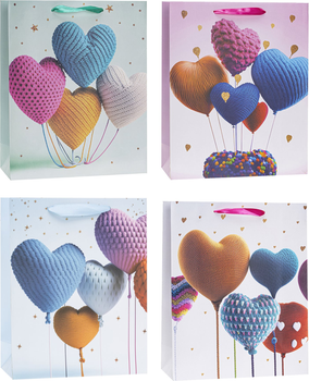 Zestaw torebek prezentowych Rozette Lux Graficzny 32 x 26 x 3.9 cm 12 szt (5907354136636)