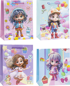 Zestaw torebek prezentowych Rozette Lux ze wzorem dziecięcym 34 x 26 x 4.7 cm 12 szt (5907354137046)