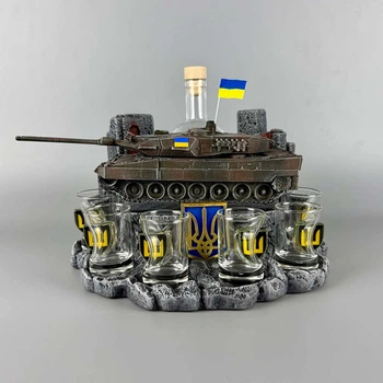 Сувенир патриотический штоф подставка "Leopard 2А6" (П1) гипс, подарок премиум