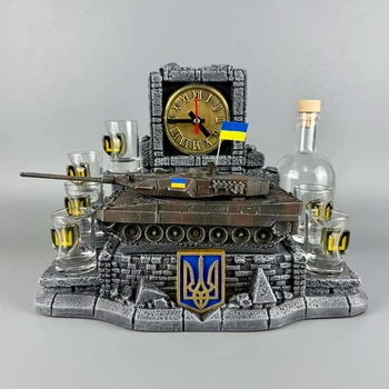 Сувенир патриотический штоф подставка "Leopard 2А6" (П3) гипс, подарок премиум