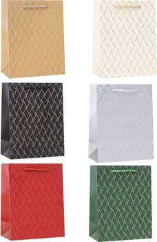 Zestaw torebek prezentowych Rozette Lux Graficzny 32 x 26 x 5 cm 12 szt (5907354141388)