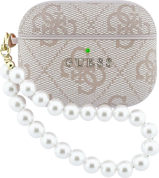 Etui Guess 4G Pearl Strap do Apple AirPods Pro 3 Pink (GUAP3P4E4PSP)