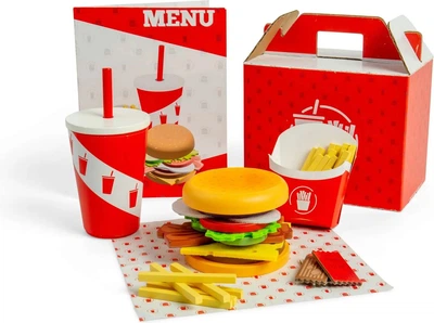 Zestaw do zabawy Bigjigs Toys Burger i frytki 48 elementów 37024 (0691621850244)