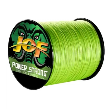 Шнур рыболовный плетёный четырёхжильный JOF Power Strong ×4 300 м 1.0# 0.16 мм 20 lb 9.07 kg rass green