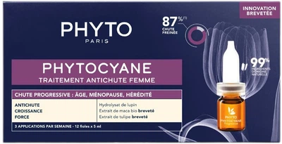Ampułki przeciw wypadaniu włosów Phyto Phytocyane Anti Hair Loss Treatment 12x5 ml (3701436910174)
