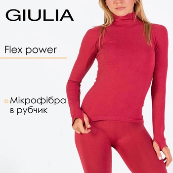 Женская водолазка в рубчик Giulia FLEX LONGSLEEVE POWER S/M Bordo-winterberry, эластичная водолазка из микрофибры