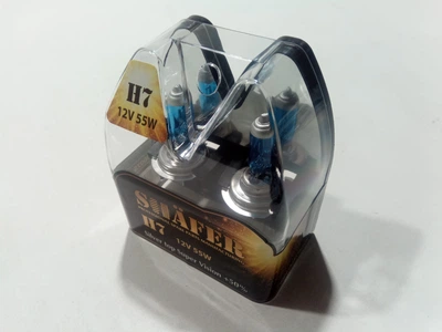 Лампа галогенова H7 12V55W Silver top Super Vision +50% (комплект, пластиковий бокс 2шт), SHAFER (SL3007S)