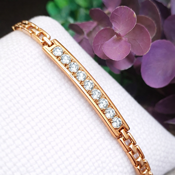 Браслет Xuping Jewelry 4-6мм длина 18см медицинское золото позолота 18К 2382