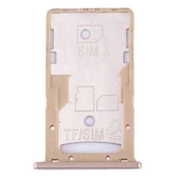 Держатель SIM-карты Xiaomi Redmi 4a, С разъемом на карту памяти, Золотой - 179992
