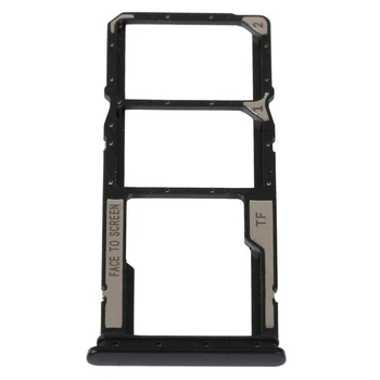 Держатель SIM-карты Xiaomi Redmi 10a, С разъемом на карту памяти, Черный - 555548
