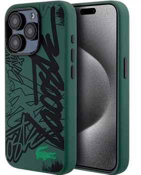 Etui Lacoste do iPhone 15 Pro Silicone Graffiti Black (LCHCP15LGRAK)