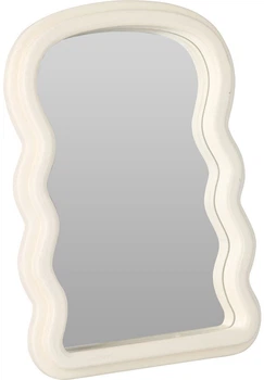 Lustro wiszące Home & Styling Collection 94695 dekoracyjne w falistej ramie 18 x 26 cm Białe (5902973451627)