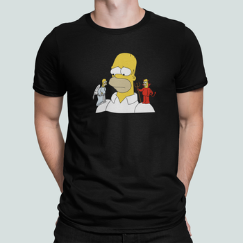Мужская футболка Stedman с принтом Homer Simpson Гомэр Симпсон размышления Черный S