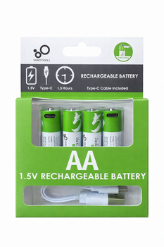 Батарейки аккумуляторные Smartoools AА с разъемом Type-C 1,5V 2600Wh 4 шт.