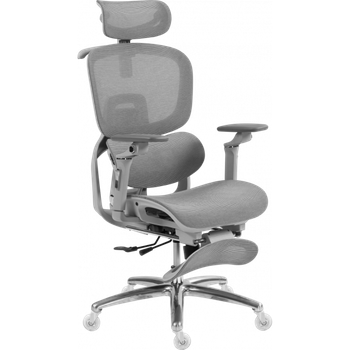 Офисное эргономичное кресло GT Racer B-816 White/Gray (Massage)