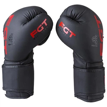 Боксерские перчатки черно-красные FGT HIGH TECH размер 10 oz