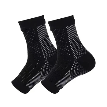 Компрессионные носки для лодыжки с поддержкой свода стопы S/M Black/White