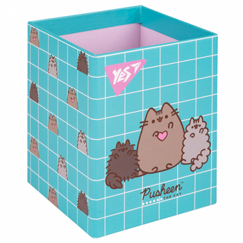Стакан для ручек YES Pusheen 708216 картонный органайзер подставка для канцелярии карандашей и фломастеров пушин