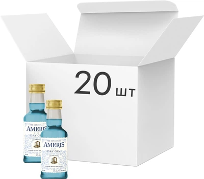 Упаковка джину Ameris Botanical Blue Dry Gin 0.1 л 40% х 20 шт (18000296003616)