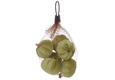 Декоративный набор (6 шт) Тыкв в сетке, цвет - салатовый (151-015)
