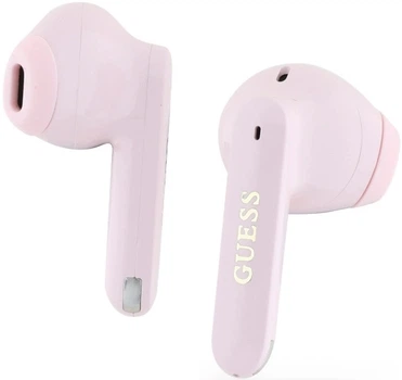 Słuchawki Guess Elongated Metalic Printed Logo Bluetooth 5.3 Bezprzewodowe + Stacja Dokujaca Różowy (3666339329020)