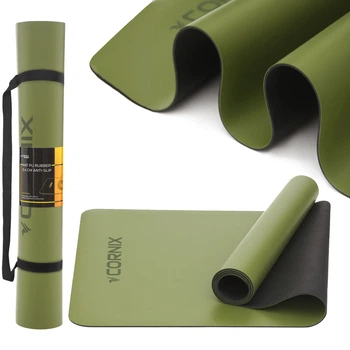 Коврик спортивный Cornix PU 183 x 68 x 0.4 см для йоги и фитнеса XR-0321 Green