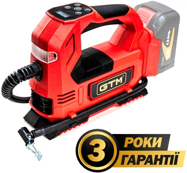 Миникомпрессор аккумуляторный GTM АСС18/26 12 В / 18 В Без АКБ и ЗУ