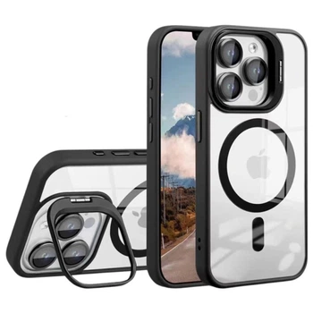 Чехол (накладка) Apple iPhone 13 Pro Max, Metal Stand Case, MagSafe, Черный - 483698
