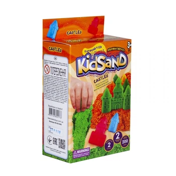 Кінетичний пісок "KidSand: Замок" з формочками, KS-05-04U, 200 г (укр) Dankotoys (101192)