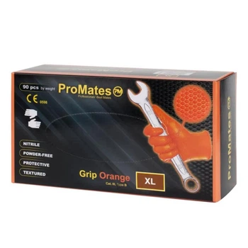 Рукавички нітрилові міцні ProMates Grip Orange XL Помаранчеві 100 шт (00-00000208)
