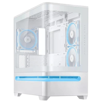 Корпус ASUS 90DC00P3-B19000 Prime AP202 Tempered Glas ARGB, без БЖ, 2xUSB3.2, 1xUSB Type-C, Tempered Glass side, mATX, белый 90DC00P3-B19000