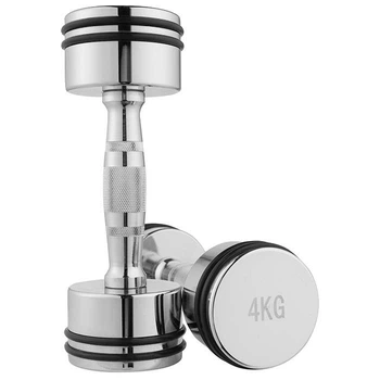 Гантель хром, 1шт, резиновое кольцо, 4кг.-80034D-4 (80034D-4)