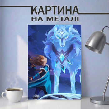 Картина на металле 21х30 (А4) Dota 2 — с персонажем Crystal Maiden, уникальный подарок