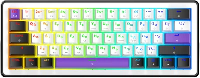 Клавиатура проводная Hator Hellyberry HK60 Mechanical Linear RGB USB White/Violet (HK60)