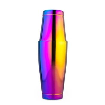Барний шейкер Total Barware Бостон з нержавіючої сталі з обважнювачами 850+550 мл Райдужний (97372-Sh-B-850x550-rn)