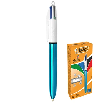 Ручка кулькова 4 в 1 Кольори Шайн Блакитна BIC