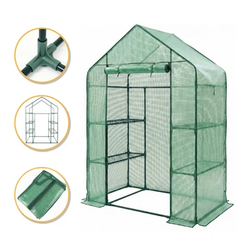 Садова стелаж-теплиця LEOBRO 143x73x195 см на 4 полиці Green (LB-G121)