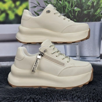 Кроссовки детские для девочки Jong Golf молочные демисезонные на платформе 34р (21,8 см) 7110