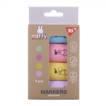 Набор маркеров Yes текстовый Miffy 4 шт (391093)