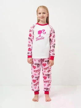 Пижама для девочки утепленная Смайл Тайм Barbie Girl SmileTime розовая рост 110 (OX36-21-3)