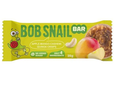 Батончик фруктово-ореховый, яблоко-манго-кешью-криспы-киноа Bob Snail 35 г