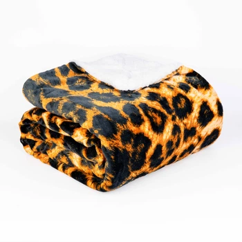 Плед флісовий Sherpa Дикий Леопард двосторонній Love You 200 x 220 см