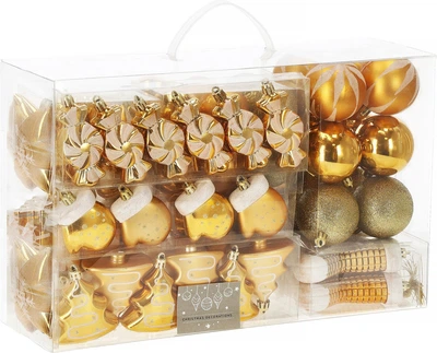 Набір ялинкових кульок Springos CA0157 4-10 см 77 шт (5907719411101)