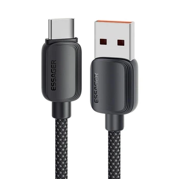 Кабель ESSAGER Breeze USB 2.0 to USB-C PD 100W 7A 1m Black (EXC7A-WL01-P)