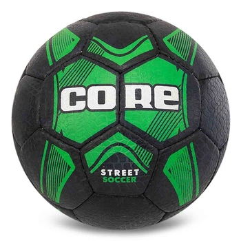 Мяч для уличного футбола №5 покрытие вспененная резина сшит вручную CORE STREET SOCCER FB-7942 №5 Черный-зеленый
